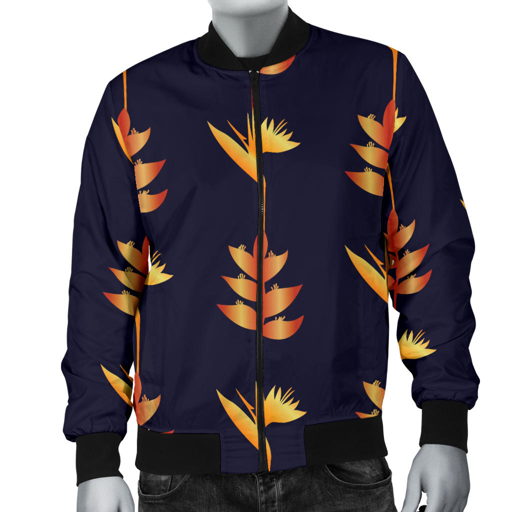 Heliconia Pattern Print Design HL06 Men Bomber Jacket