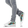 Tropical Palm Leaves Hawaiian Flower White Bottom Low Top Shoes