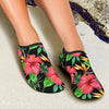 Red Hibiscus Pattern Print Design HB07 Aqua Water Shoes