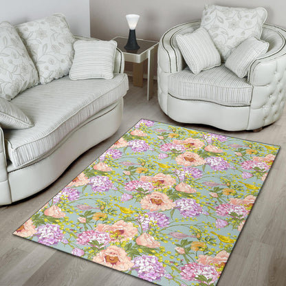 Hydrangea Pattern Print Design HD02 Area Rugs