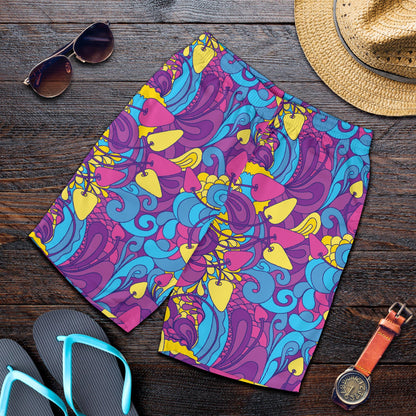 Psychedelic Mushroom Pattern Print Design A03 Mens Shorts