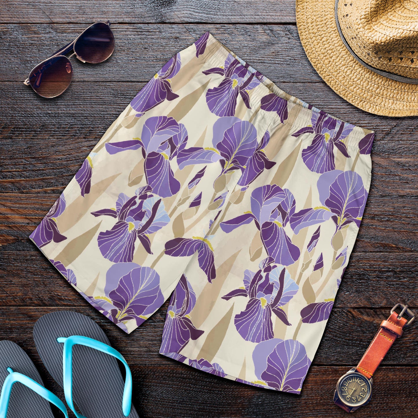 Iris Pattern Print Design IR02 Mens Shorts