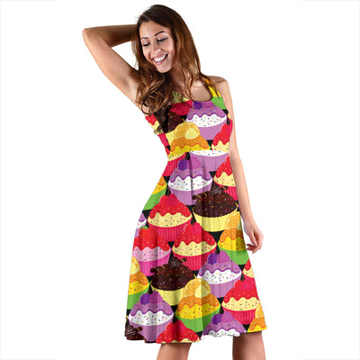 Cupcake Pattern Print Design CP02 Midi Dress