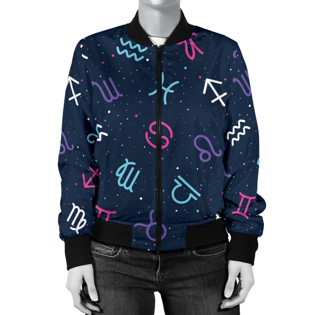 Constellation Pattern Print Design 04 Women's Bomber Jacket