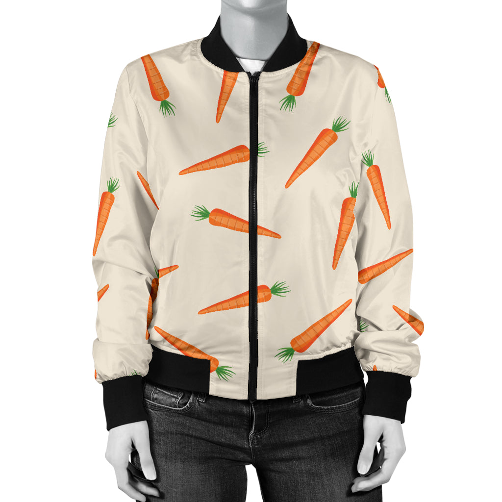 Carrot Pattern Print Design 07 Women's Bomber Jacket