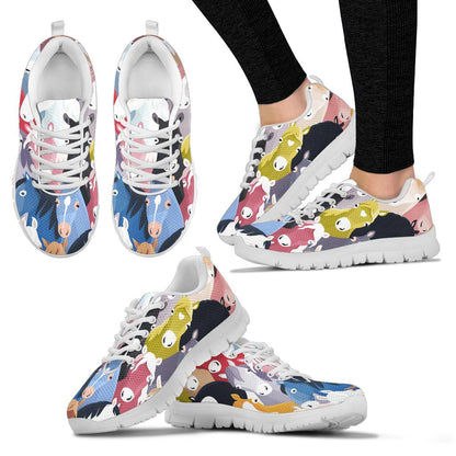 Colorful Horse Pattern Sneakers White Bottom Shoes