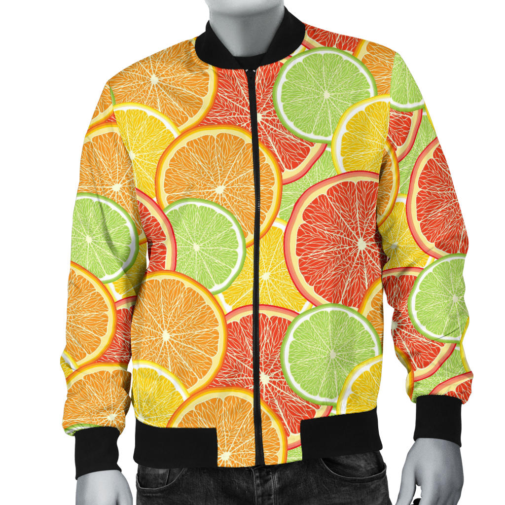 Grapefruit Pattern Print Design GF01 Men Bomber Jacket