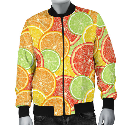 Grapefruit Pattern Print Design GF01 Men Bomber Jacket