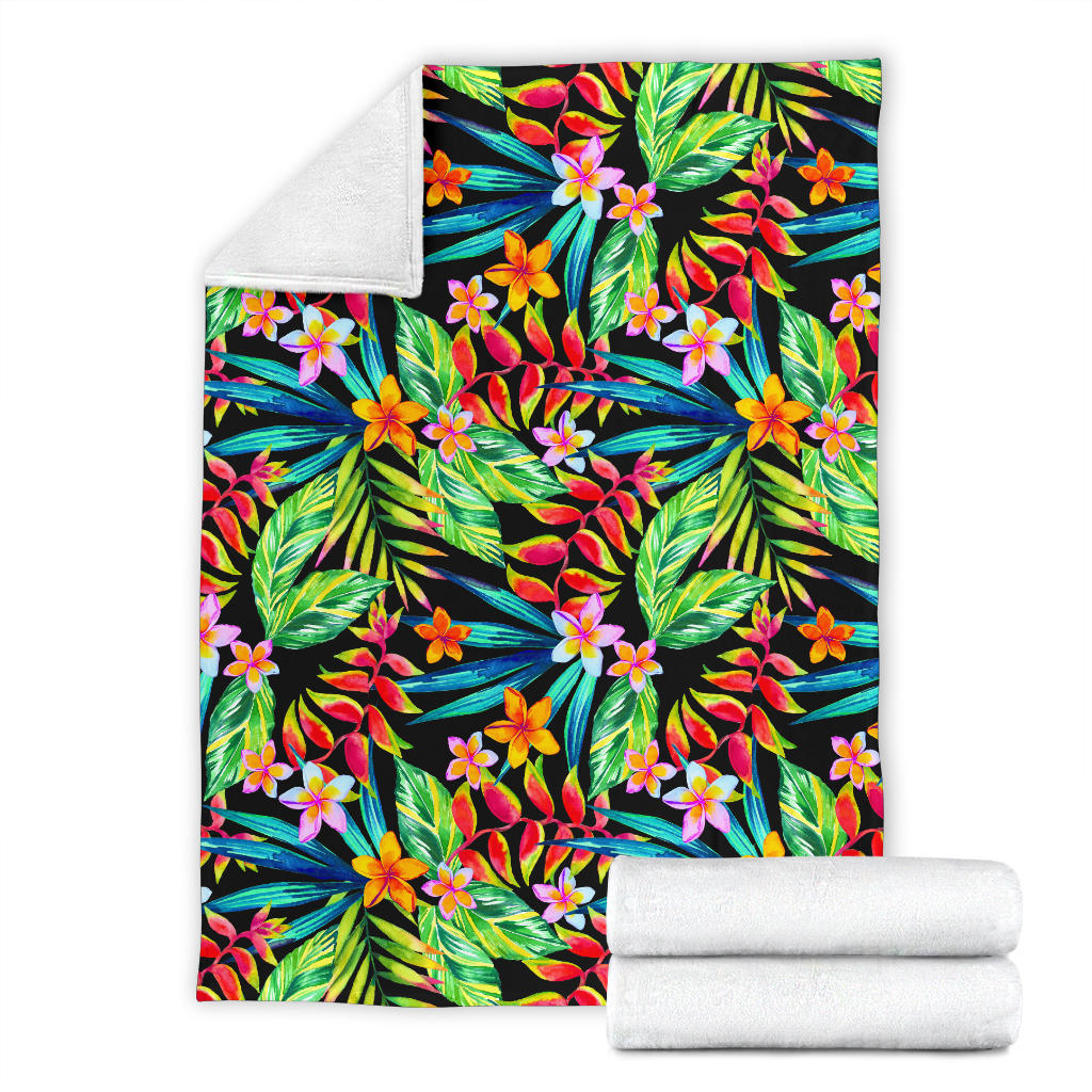Heliconia Pattern Print Design HL09 Fleece Blanket