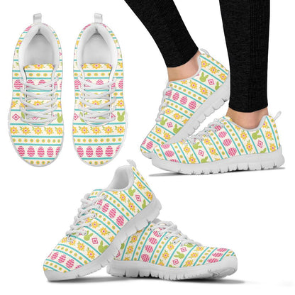 Easter Eggs Pattern Print Design RB016 Sneakers White Bottom Shoes
