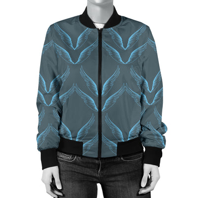 Angel Wings Pattern Print Design 04 Women's Bomber Jacket