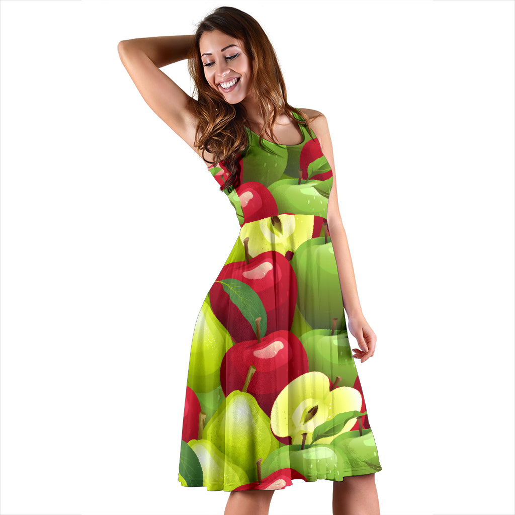 Apple Pattern Print Design AP03 Midi Dress