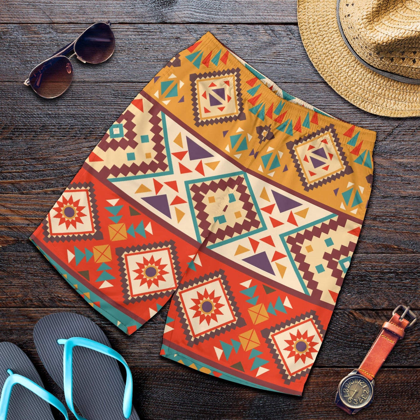Navajo Pattern Print Design A01 Mens Shorts