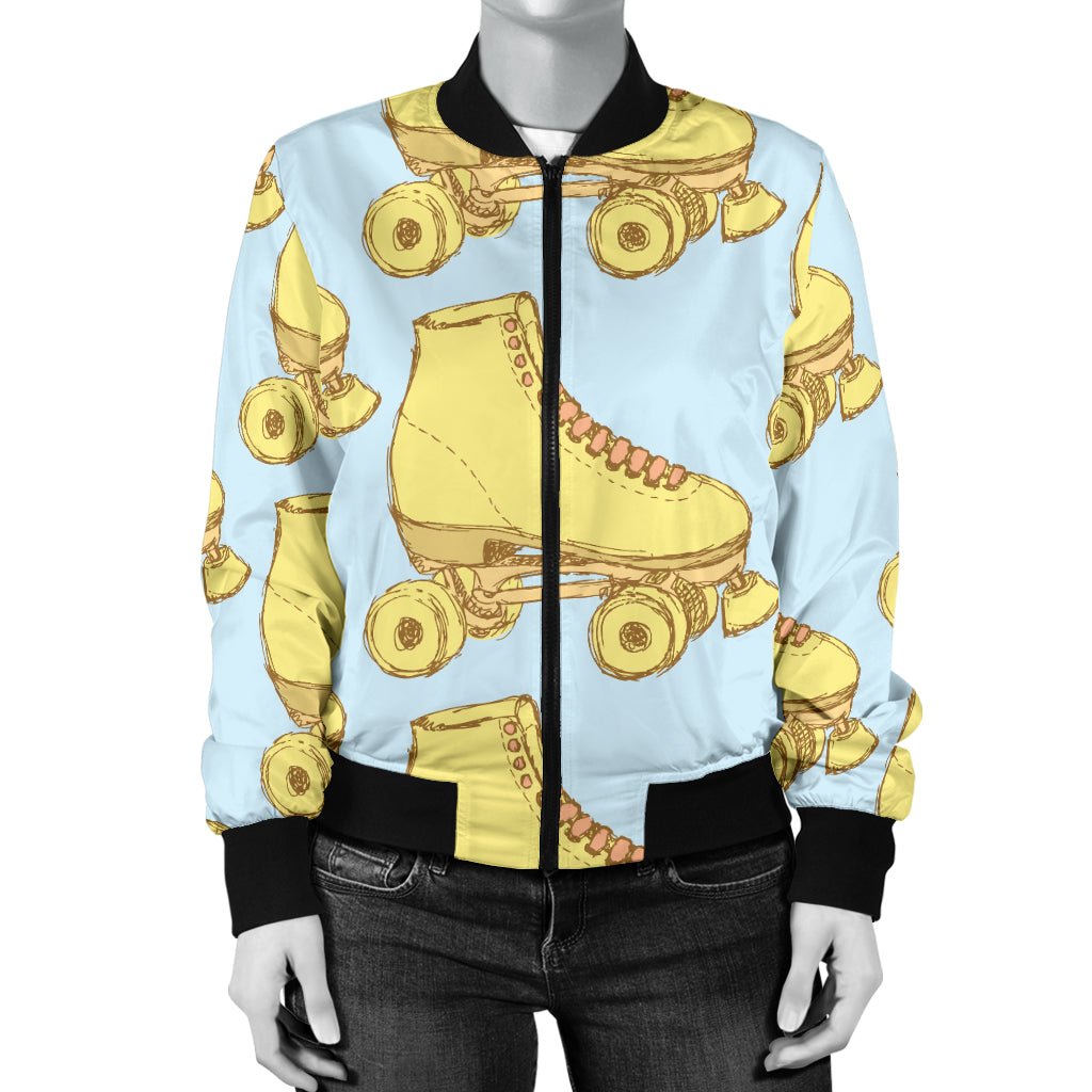 Roller skate Pattern Print Design A03 Women's Bomber Jacket