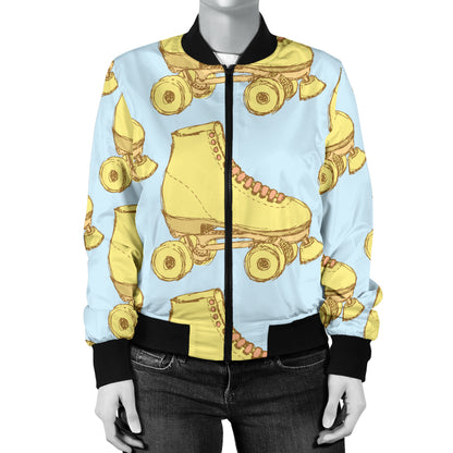 Roller skate Pattern Print Design A03 Women's Bomber Jacket