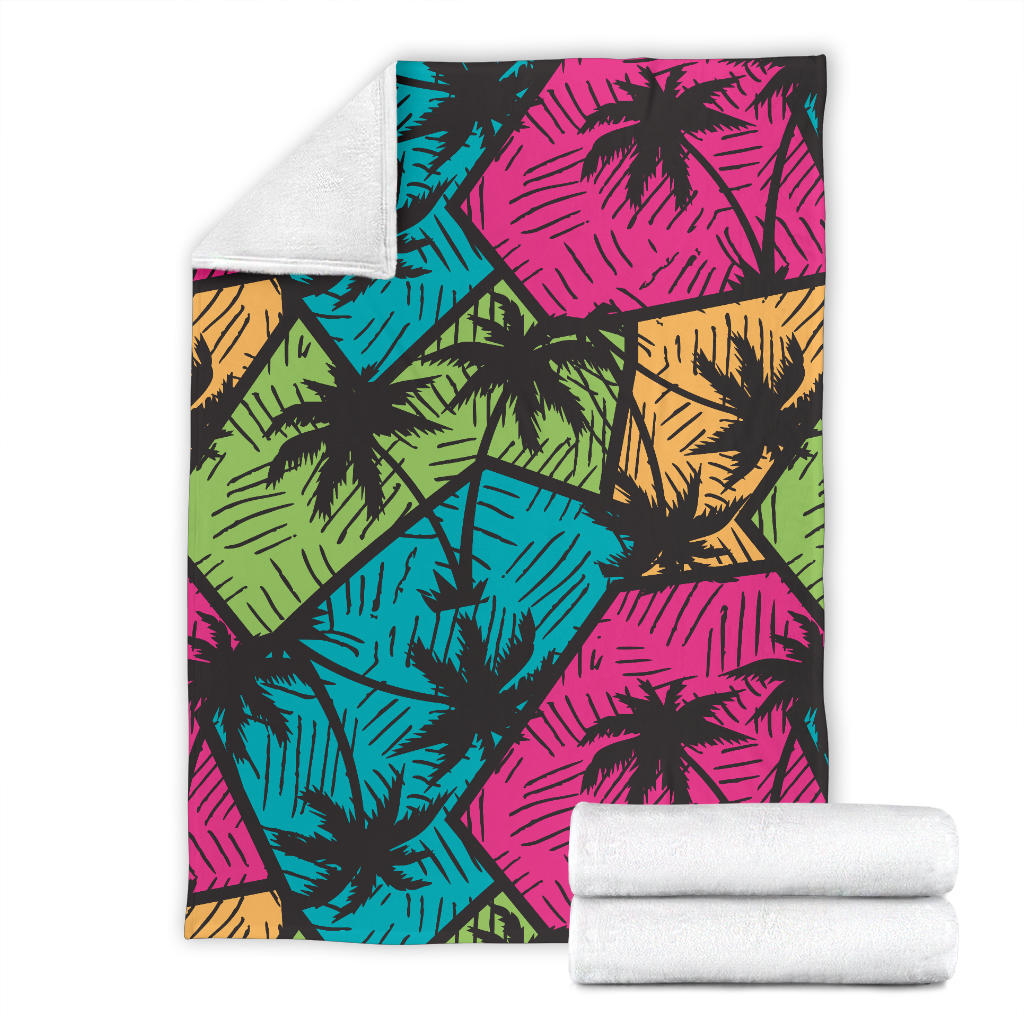 Palm Tree Pattern Print Design PT09 Fleece Blanket