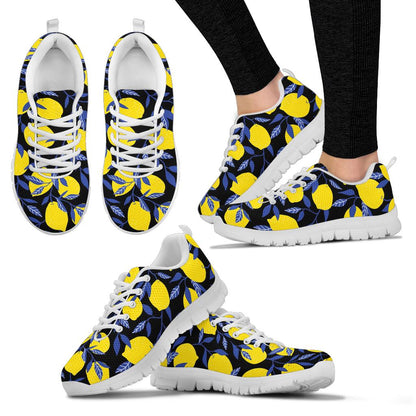 Lemon Pattern Print Design LM01 Sneakers White Bottom Shoes