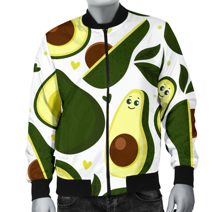 Avocado Pattern Print Design AC06 Men Bomber Jacket