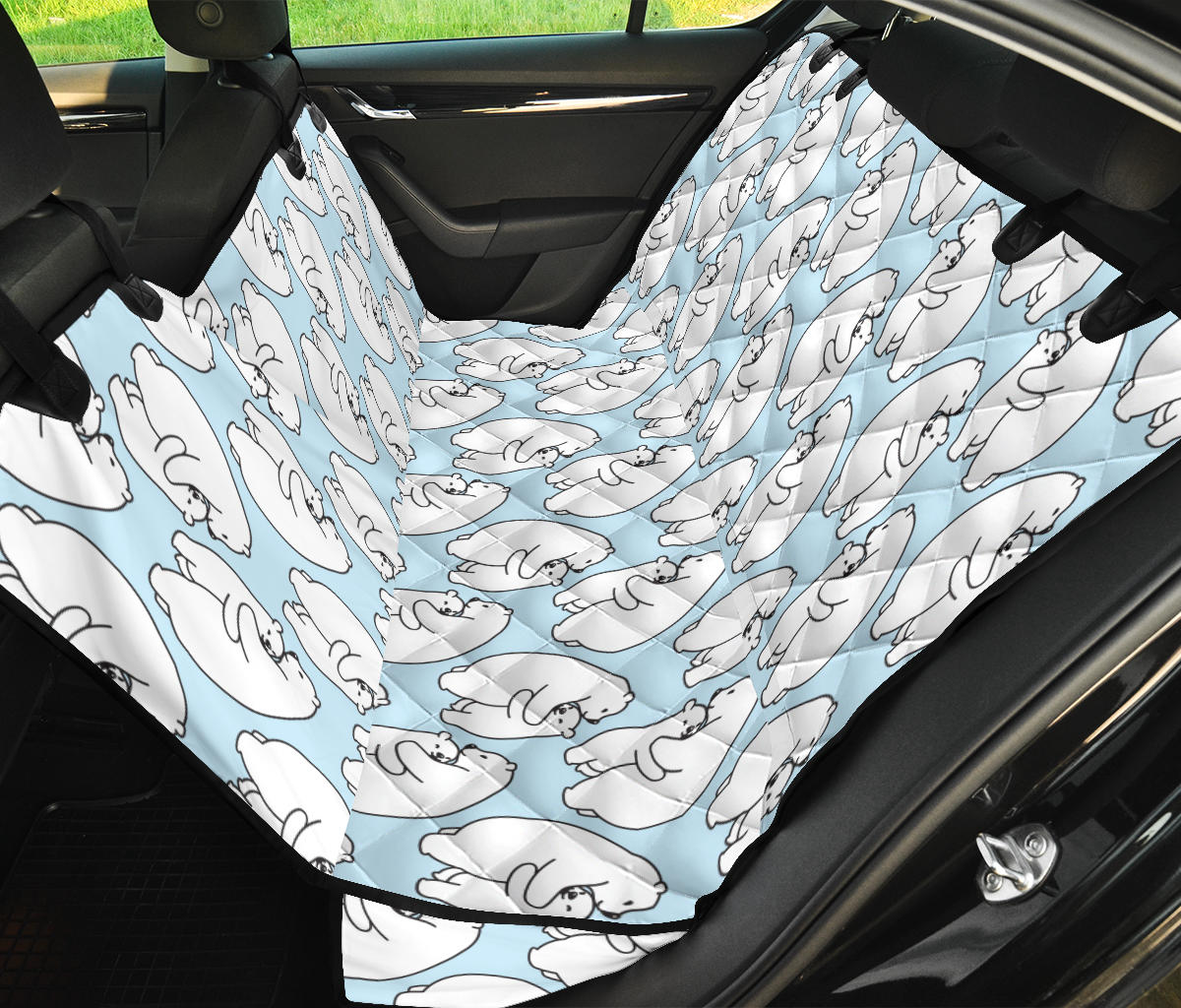 Polar Bear Pattern Print Design PB08 Rear Dog  Seat Cover