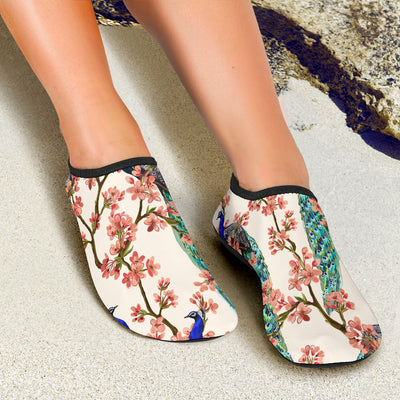 Cherry Blossom Peacock Aqua Water Shoes