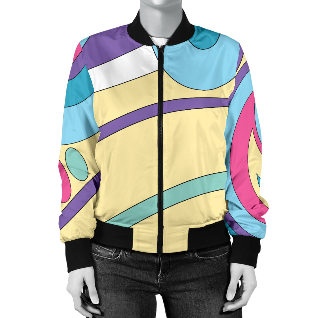 Funky Retro Pattern Print Design A01 Women's Bomber Jacket