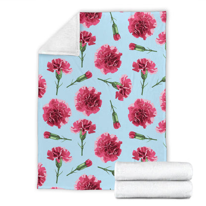 Carnations Pattern Print Design CN01 Fleece Blanket