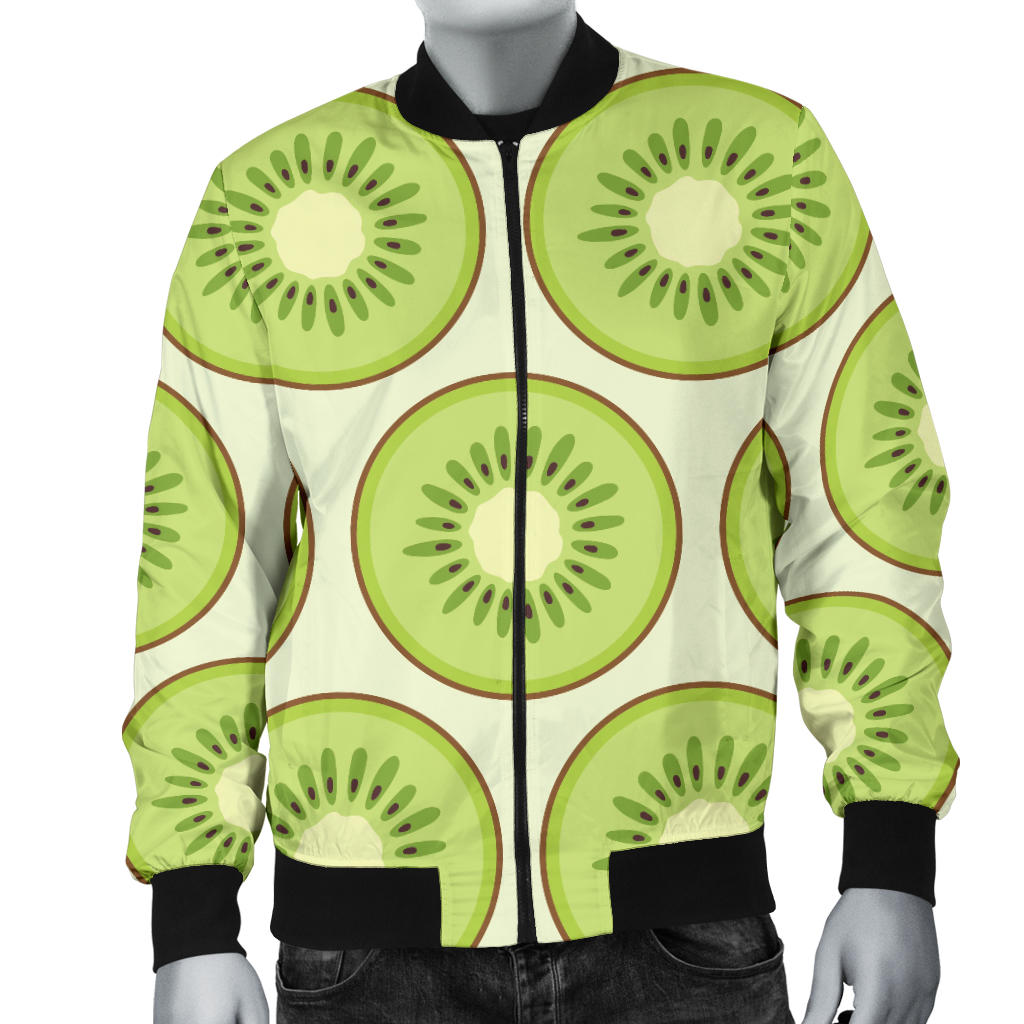 Kiwi Pattern Print Design KW02 Men Bomber Jacket