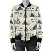 Campfire Pattern Print Design 01 Women's Bomber Jacket