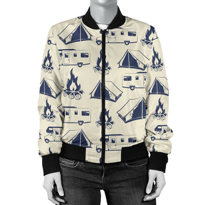 Campfire Pattern Print Design 01 Women's Bomber Jacket