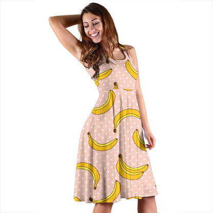 Banana Pattern Print Design BA06 Midi Dress