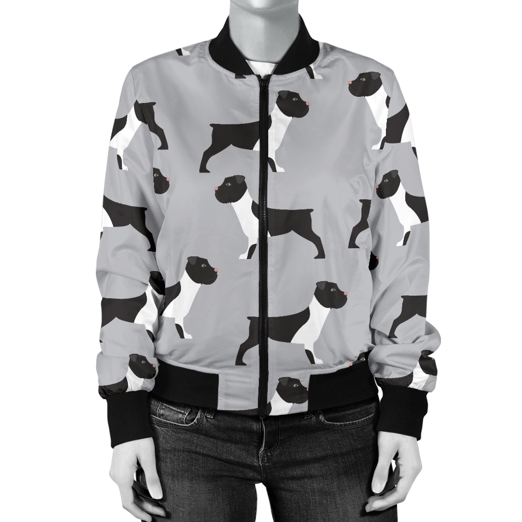 Boxers Pattern Print Design 01 Women's Bomber Jacket