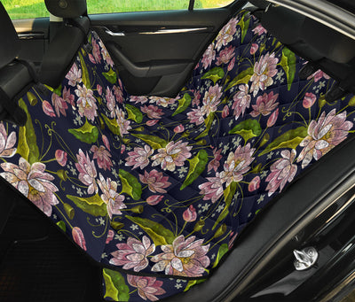 Lotus Embroidered Pattern Print Design LO06 Rear Dog  Seat Cover