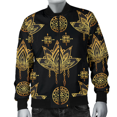 lotus Boho Pattern Print Design LO03 Men Bomber Jacket