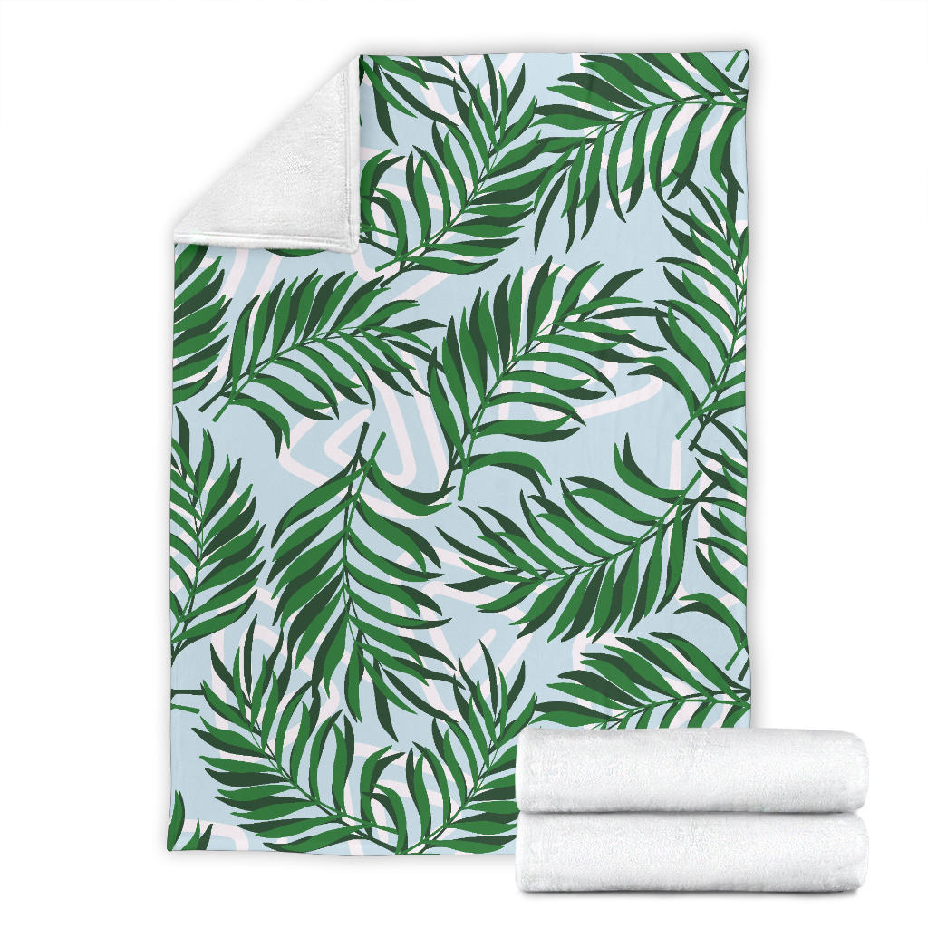 Palm Leaves Pattern Print Design PL06 Fleece Blanket