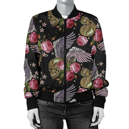 Angel Wings Pattern Print Design 06 Women's Bomber Jacket
