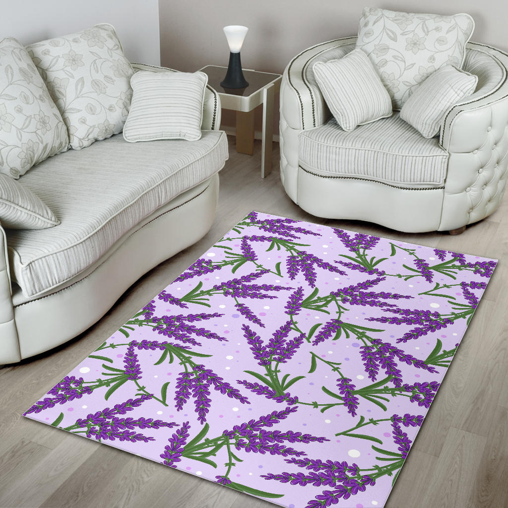 Lavender Pattern Print Design LV02 Area Rugs