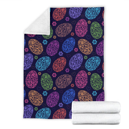 Easter Eggs Pattern Print Design RB012 Fleece Blanket