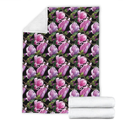 Magnolia Pattern Print Design MAG011 Fleece Blanket
