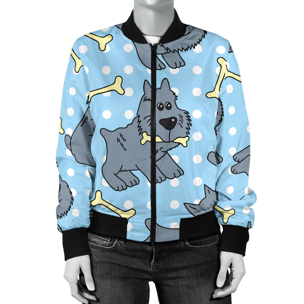 Schnauzers Pattern Print Design A02 Women's Bomber Jacket