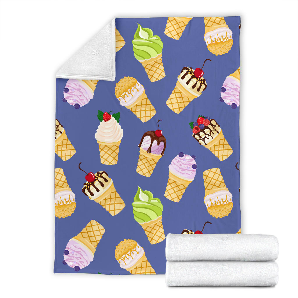 Ice Cream Pattern Print Design IC03 Fleece Blanket