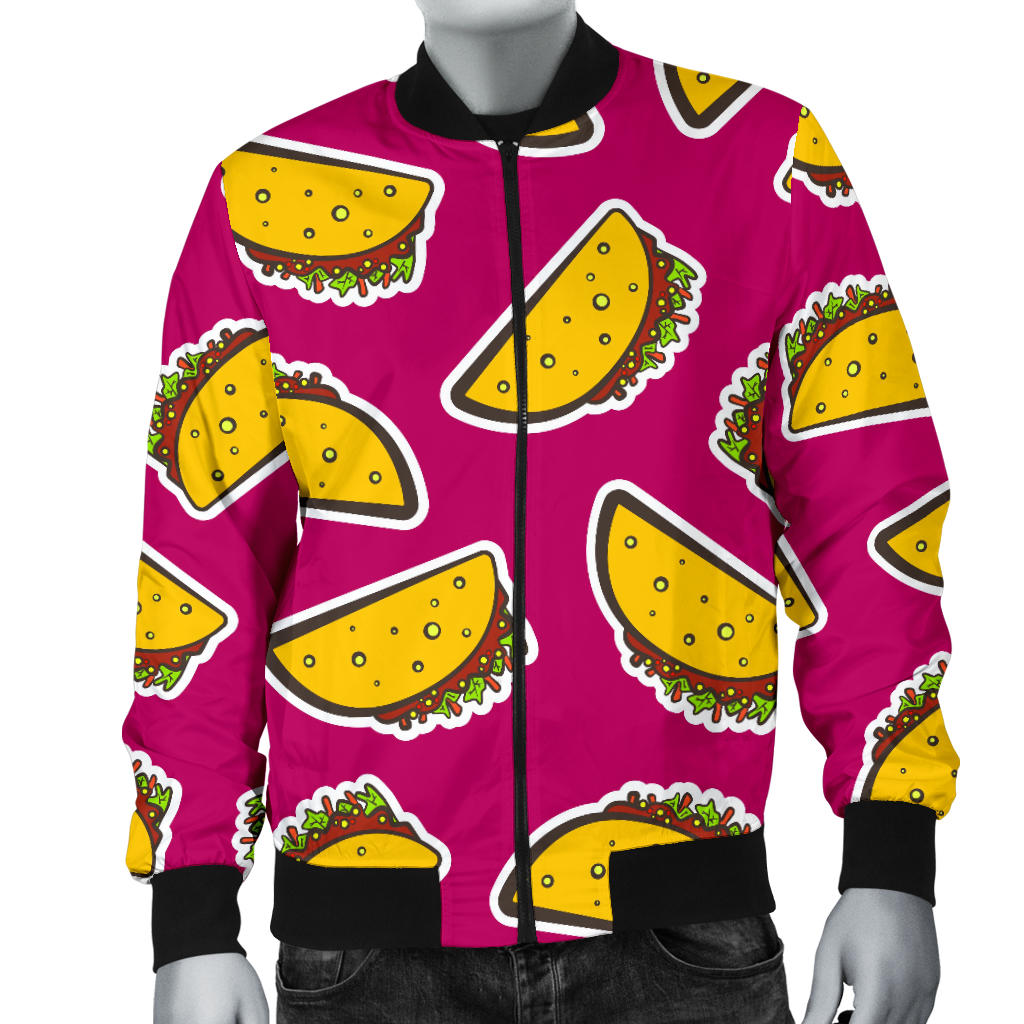 Taco Pattern Print Design TC01 Men Bomber Jacket