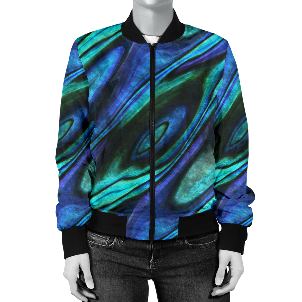 Abalone Pattern Print Design 03 Women's Bomber Jacket