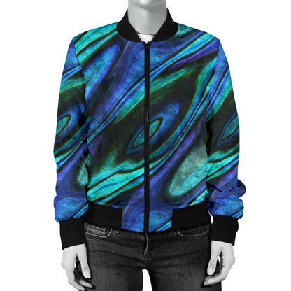 Abalone Pattern Print Design 03 Women's Bomber Jacket