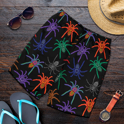 Tarantula Neon Color Pattern Print Design 03 Mens Shorts