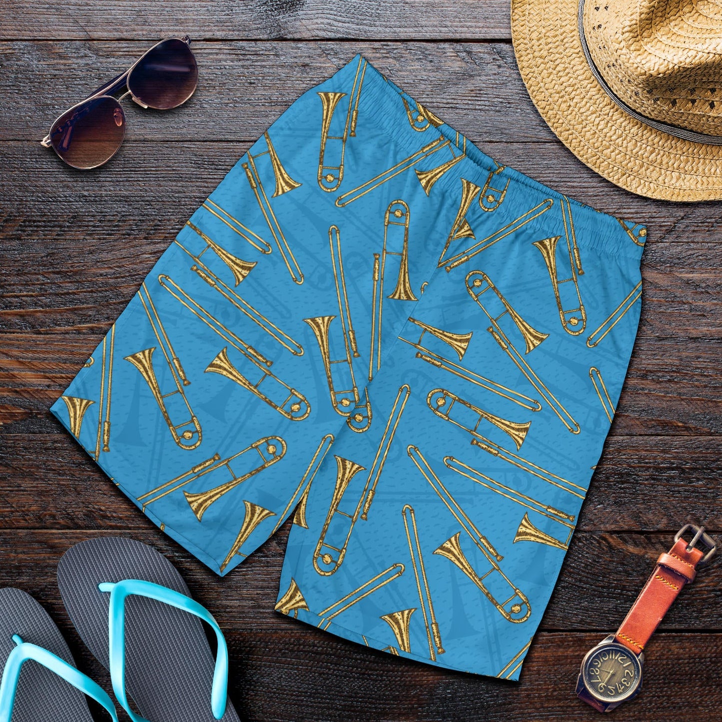 Trombone Pattern Print Design 01 Mens Shorts