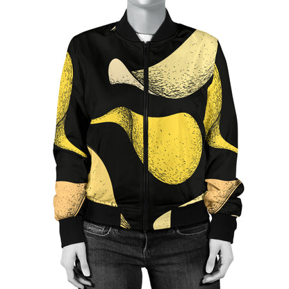 Potato Pattern Print Design A02 Women's Bomber Jacket