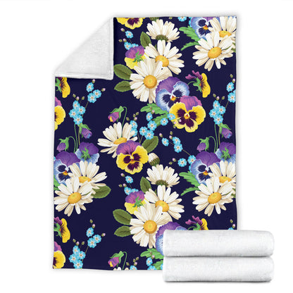 Pansy Pattern Print Design PS03 Fleece Blanket