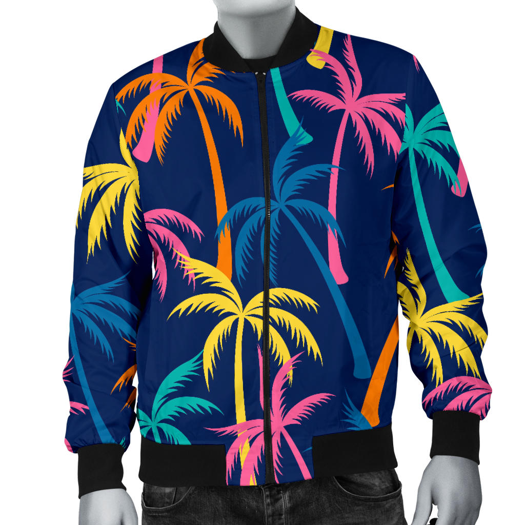 Palm Tree Pattern Print Design PT013 Men Bomber Jacket