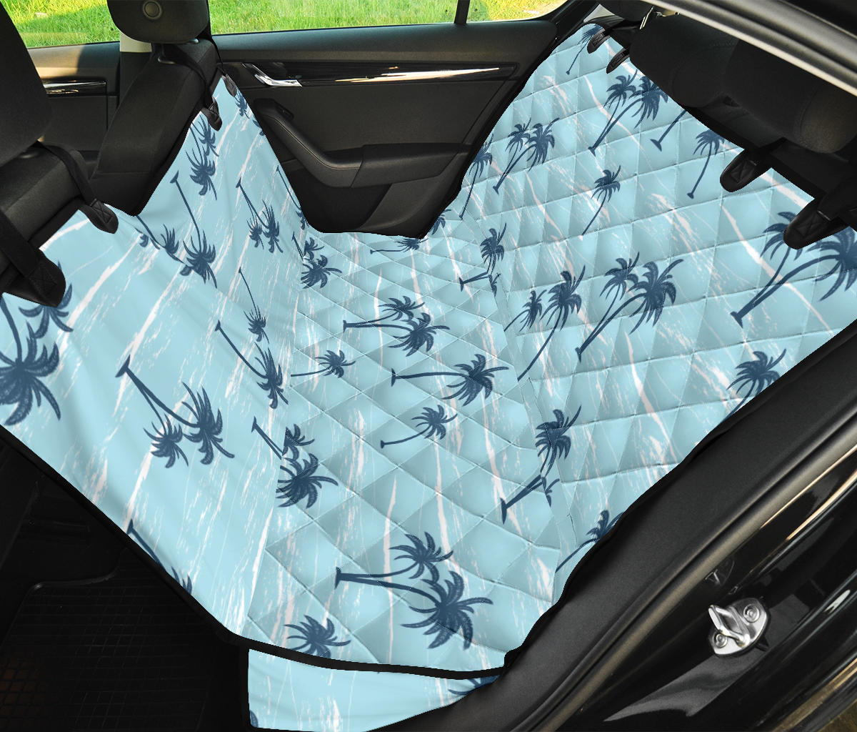 Palm Tree Pattern Print Design PT04 Rear Dog  Seat Cover