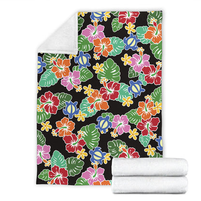Hawaiian Themed Pattern Print Design H010 Fleece Blanket